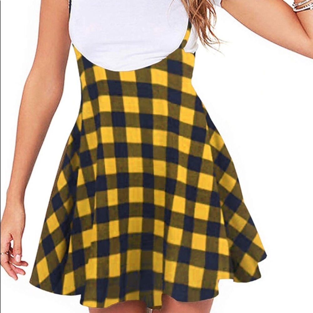 Plaid overall skirt